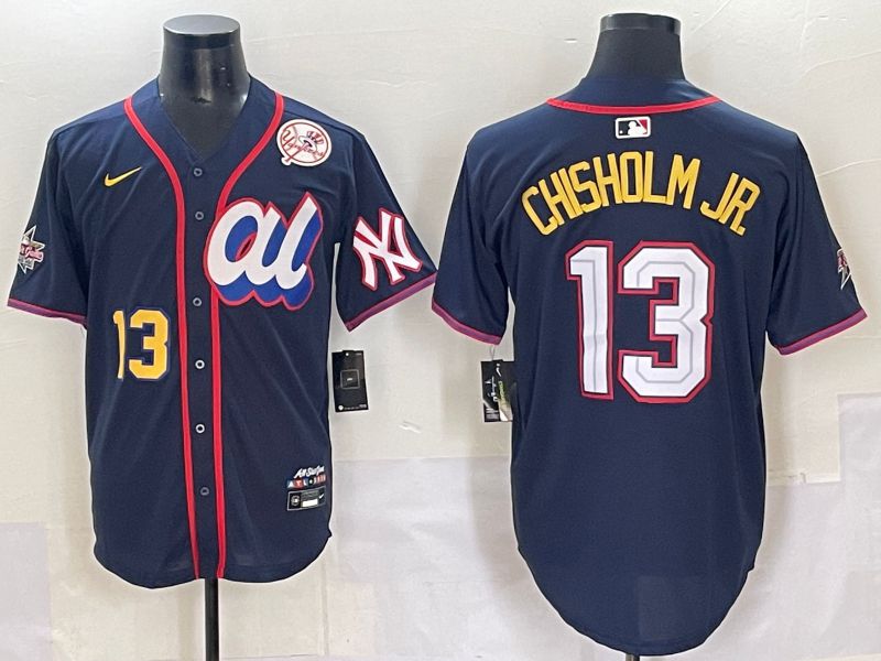 Men 2025 New York Yankees #13 Chisholm jr Drak Blue All star Nike MLB Jersey style 3->new york yankees->MLB Jersey